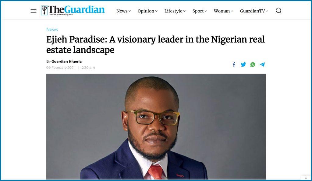 Ejieh Paradise: A Visionary Leader in the Nigerian Real Estate Landscape